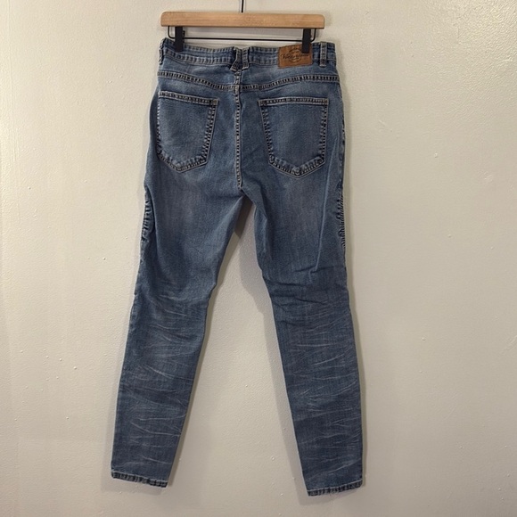 Victorious Blue Skinny Distressed Denim Pants Size 34 Men’s - Picture 5 of 7